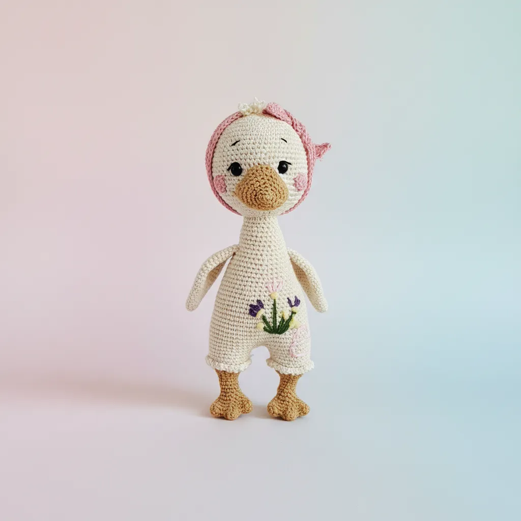 Örgü Kaz Bebek Uyku Arkadaşı - Güvenli Gözlü ve El Emeği