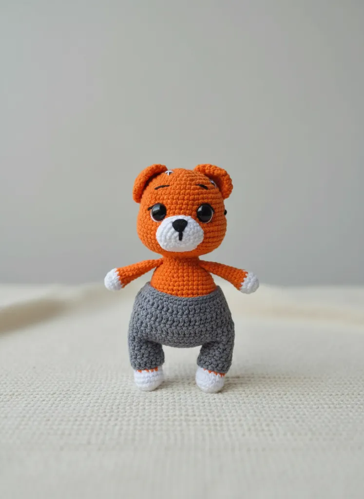 Amigurumi Örgü Yavru Kaplan Oyuncak - Çocuk ve Bebek Hediyesi