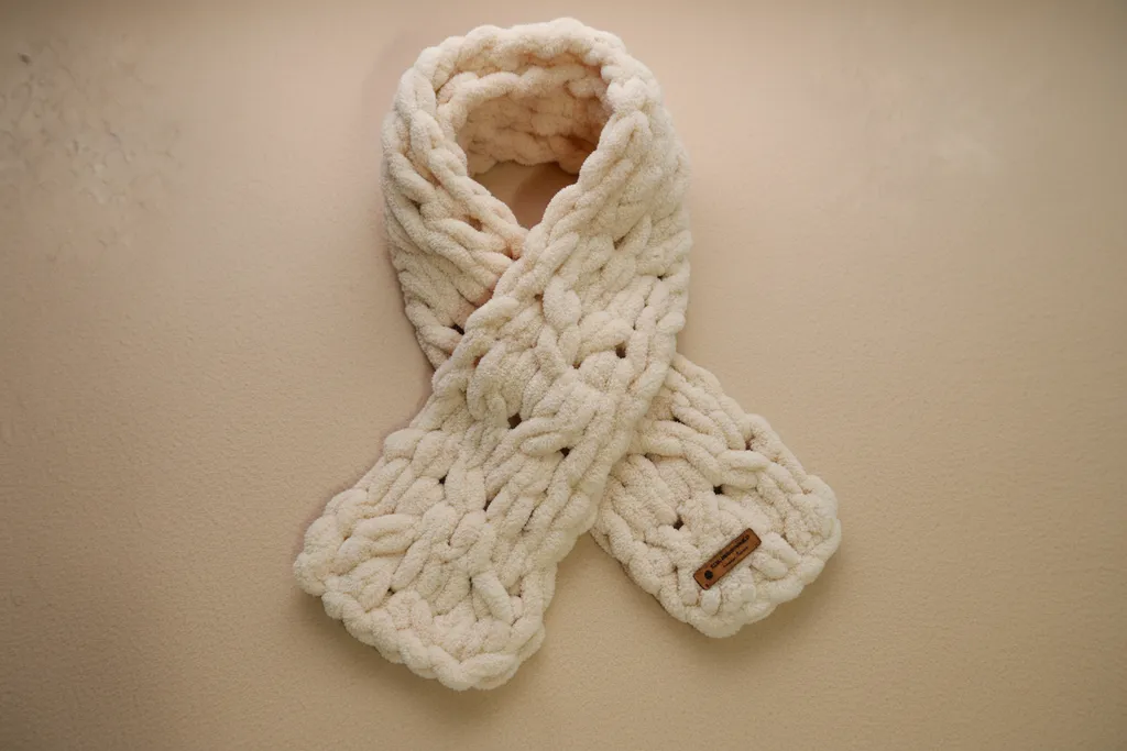 Krem Rengi Alize Puffy Bebek Atkısı - Yumuşak ve Sıcak Tutan