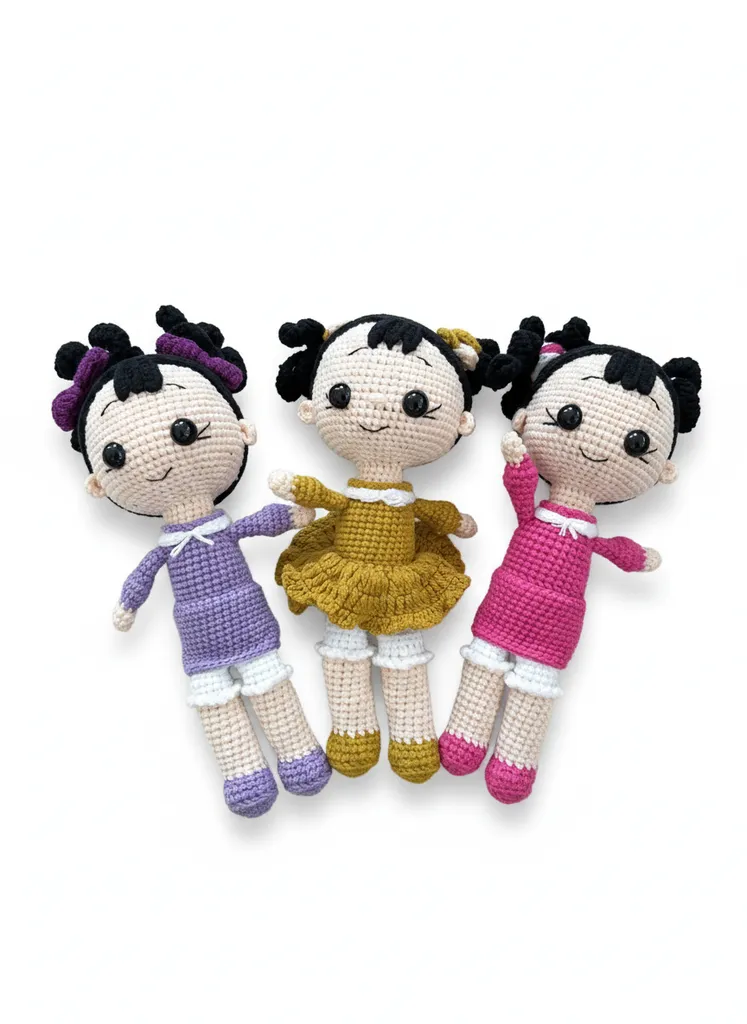 Amigurumi Örgü Bebek Oyuncak - 20 cm Eklemli Bebek - El Emeği