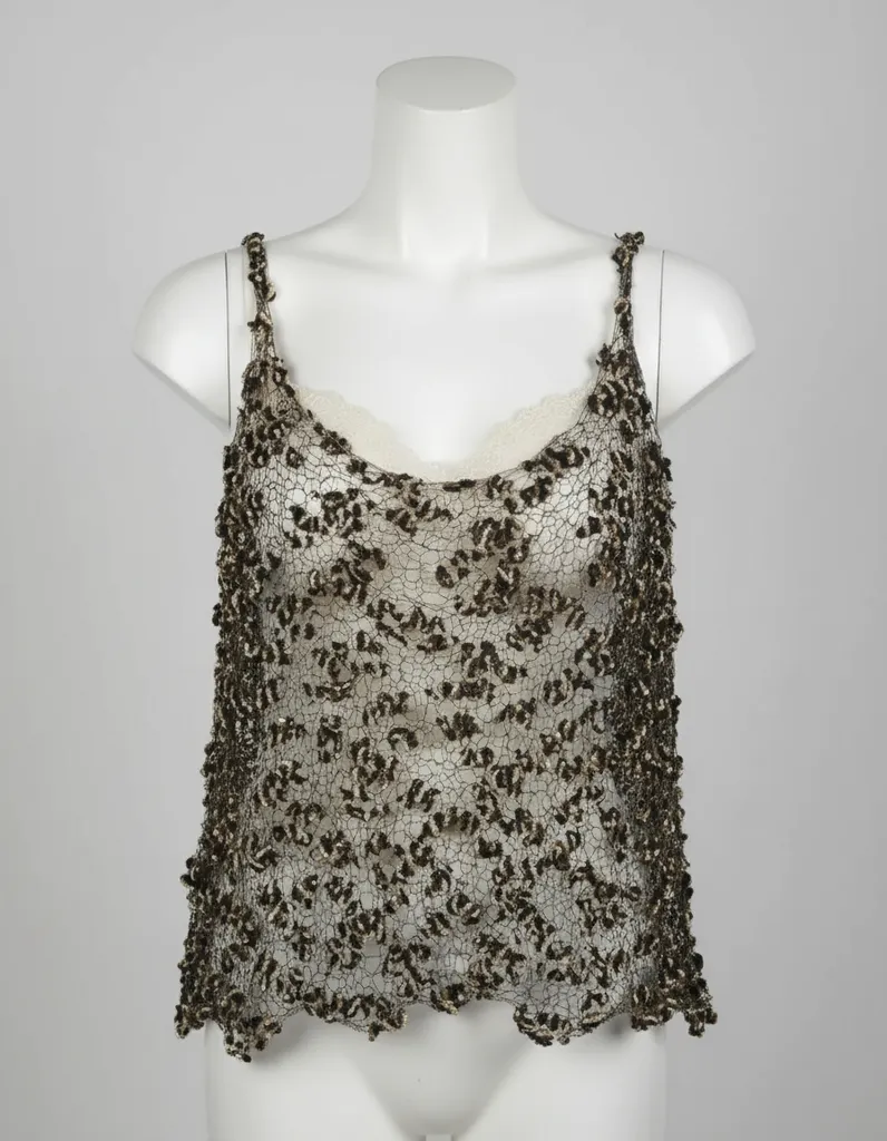 Simli İplik Örgü Askılı Bluz - Dore, 36-40 Beden Aralığı