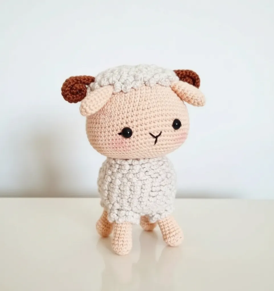 Örgü Oyuncak Sevimli Kuzucuk Bebek Arkadaşı - El Yapımı Hediye