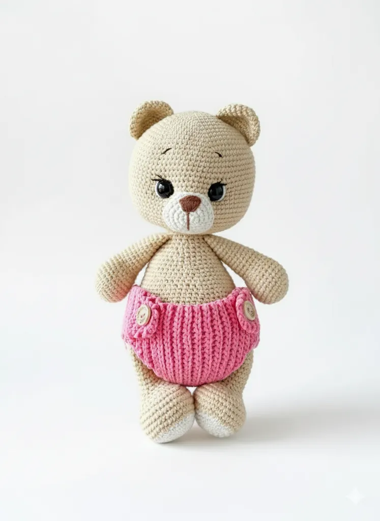 Amigurumi Ayıcık - %100 Pamuk İplikten Örme Oyuncak Bebek - El İşçiliği