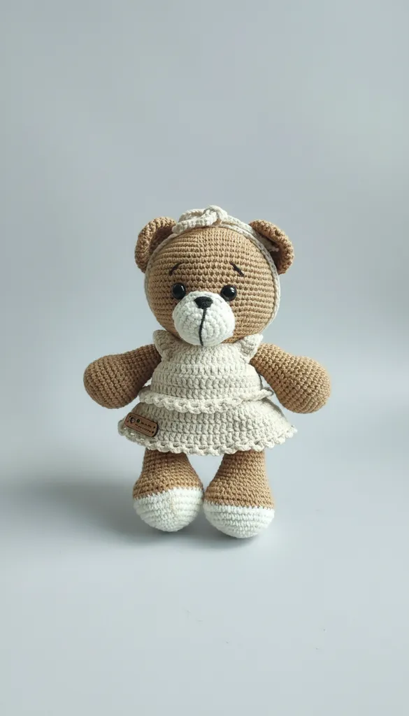Örme Elbiseli Oyuncak Ayıcık Bebek - Amigurumi Bebek Oyuncak