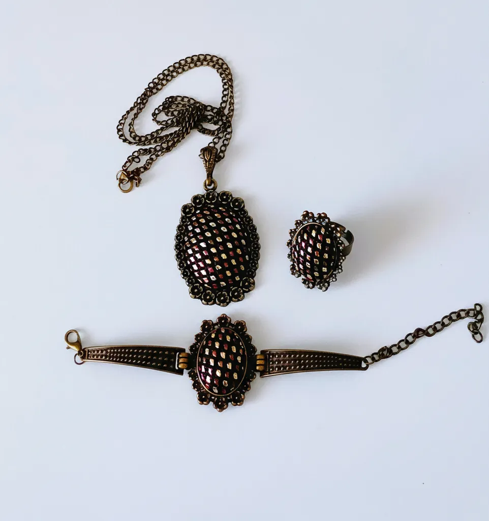 Tel Kırma Takı Seti - Antik Bronz Bartın İşi Sanatı