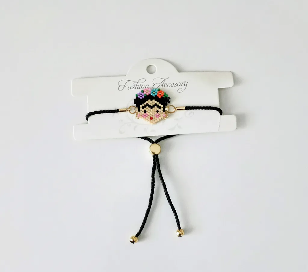 Frida Kahlo Figürlü Miyuki Boncuk Bileklik - Ayarlanabilir Boyut