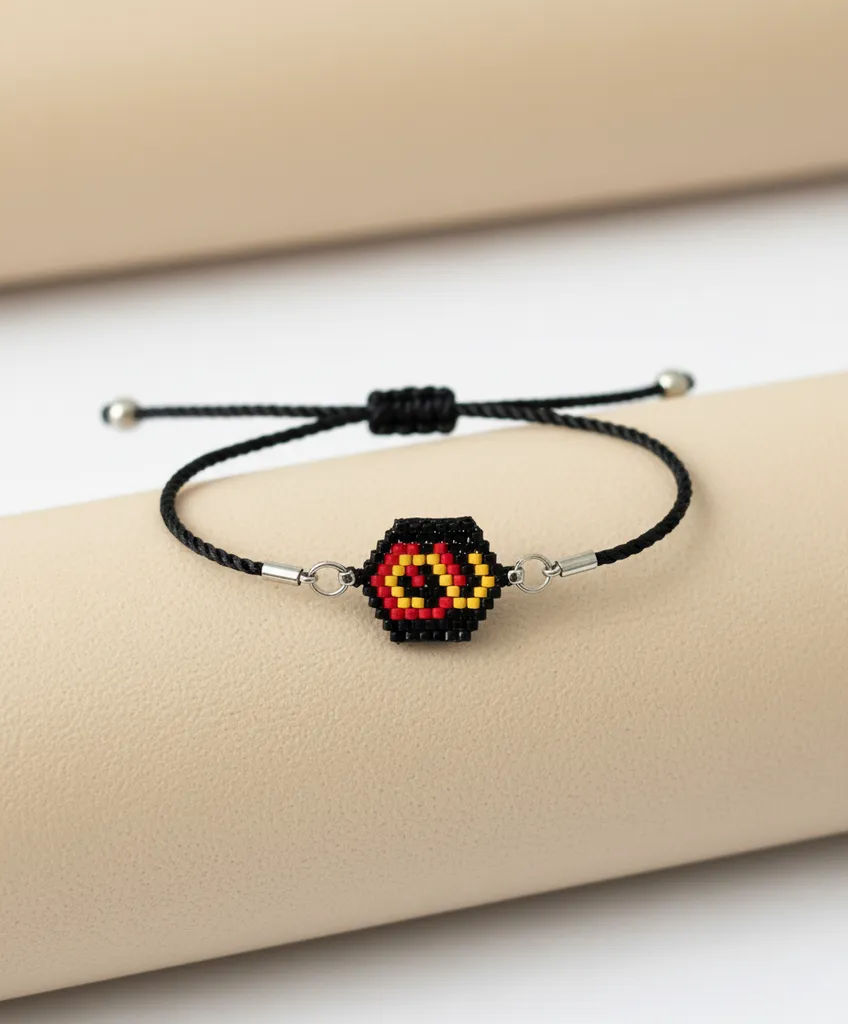 Galatasaray Logolu Siyah Miyuki Boncuk Bileklik - El Yapımı