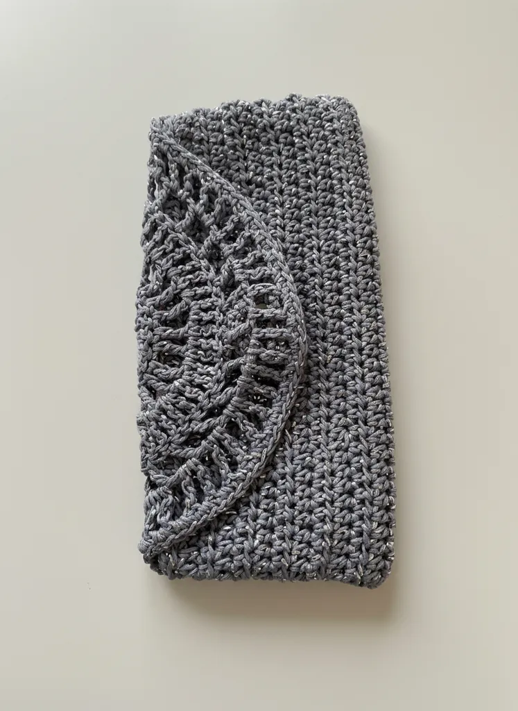 Gri Simli Örgü Gözlük Kılıfı ve Cüzdan - El Emeği