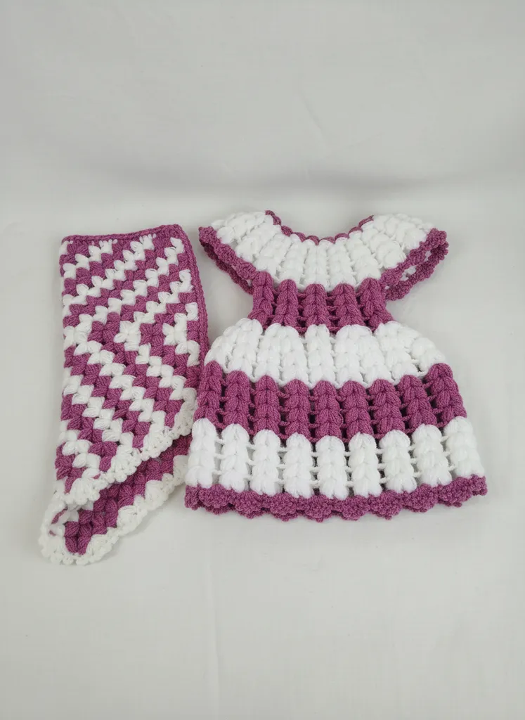 Mor ve Beyaz Renkli Örgü Banyo Lifi - El Emeği