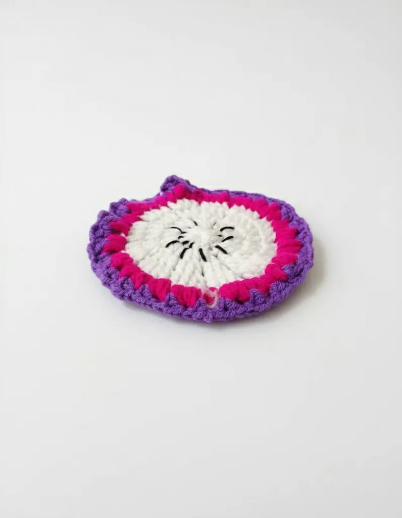 El Yapımı Ejder Meyvesi Desenli Tığ İşi Bardak Altlığı - Ev Dekorasyon