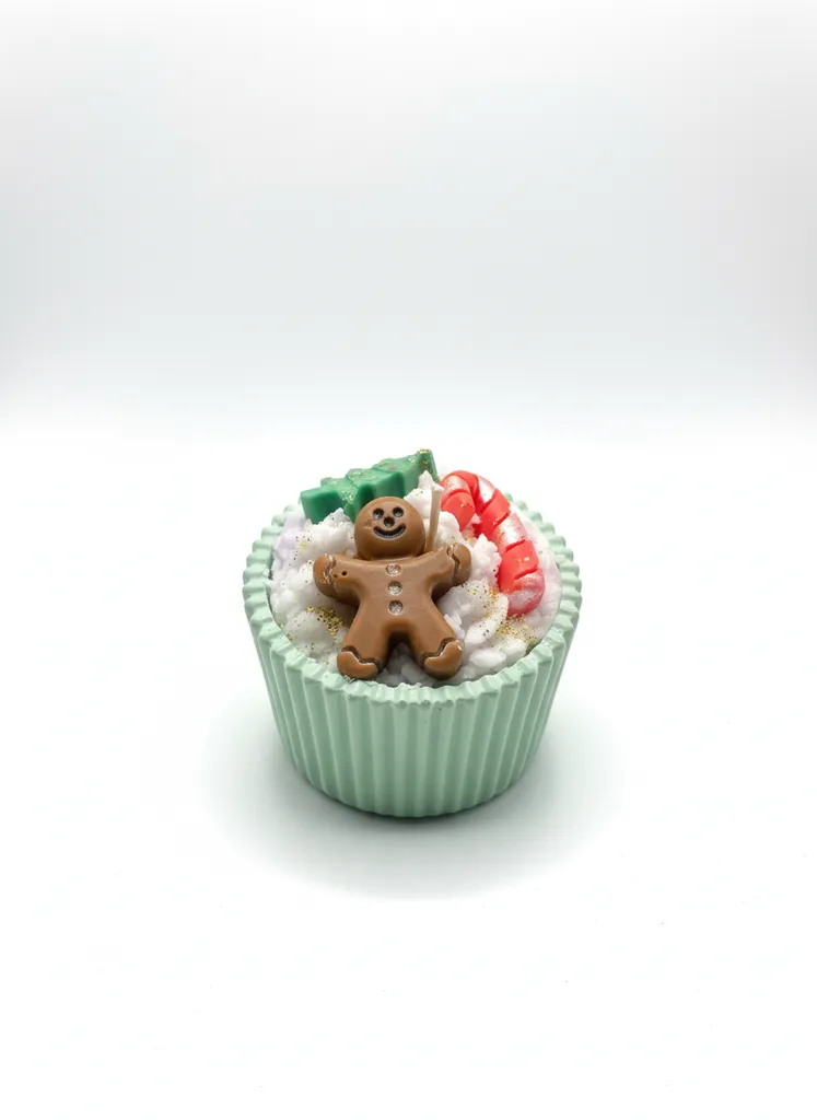 Yılbaşı Temalı Zencefilli Kurabiye Adam ve Baston Şeker Mum