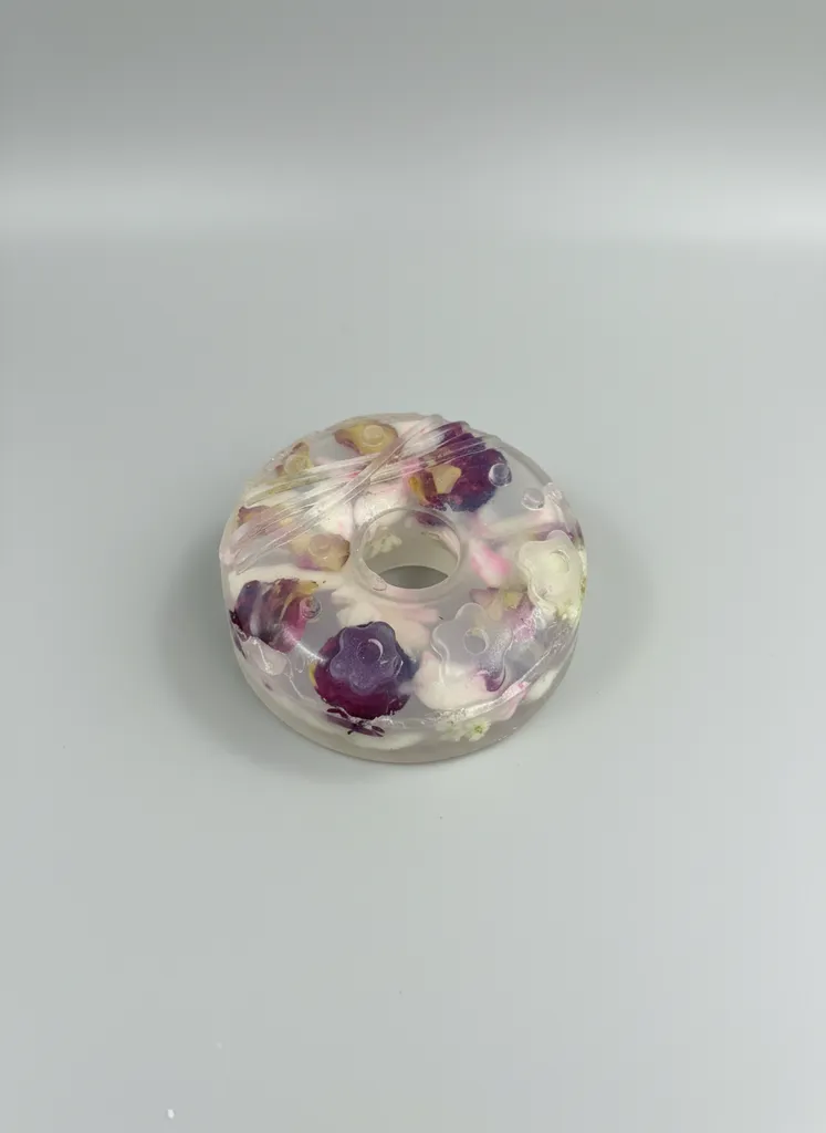 Çiçekli Donut Sabun - Dekoratif ve El Yapımı Doğal Sabun