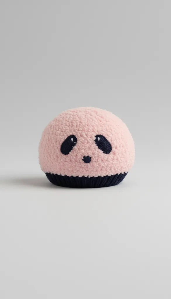 Pembe Peluş Panda Bebek Şapkası - El Örgüsü Sevimli Tasarım