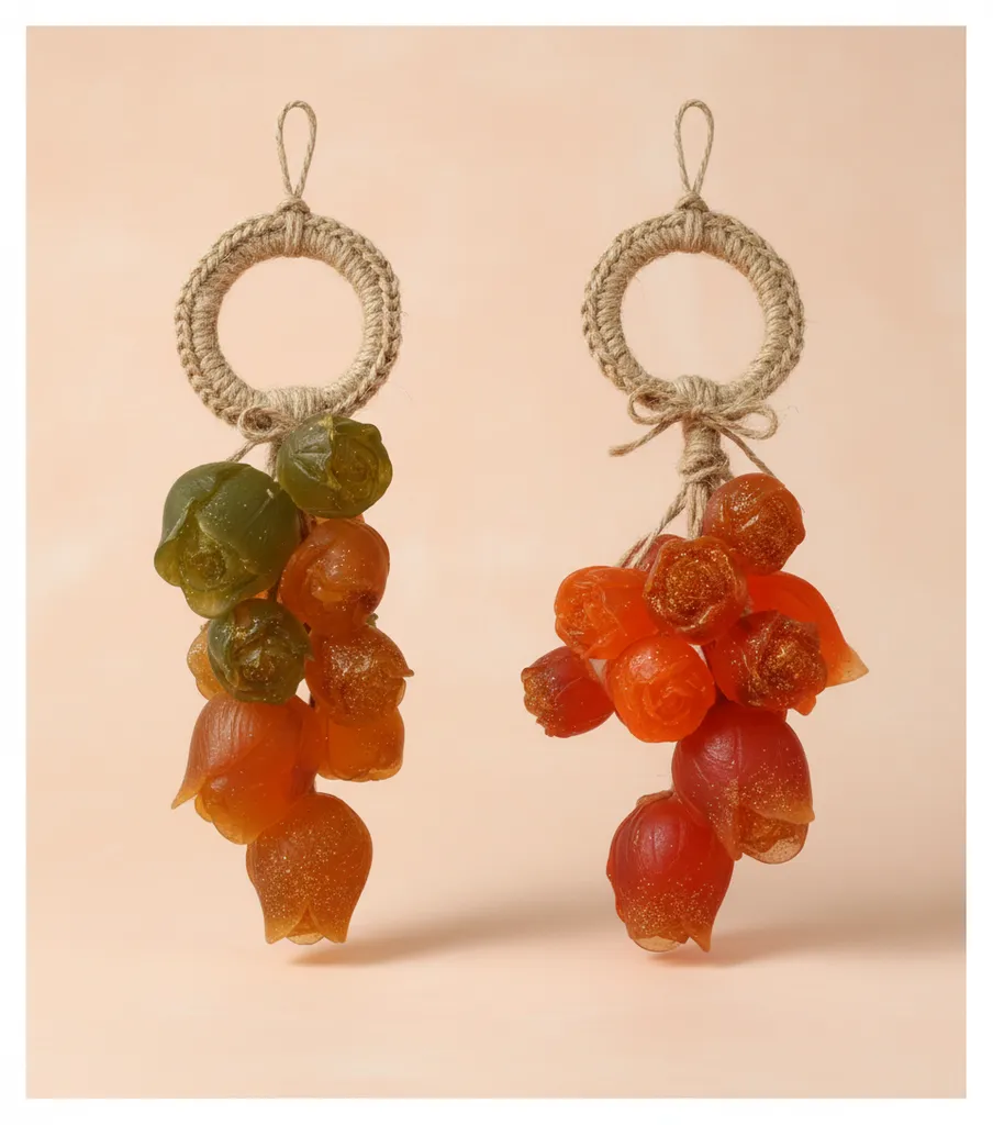 Çiçek Şekilli Simli Dekoratif Sabun Salkımı - 2'li Set