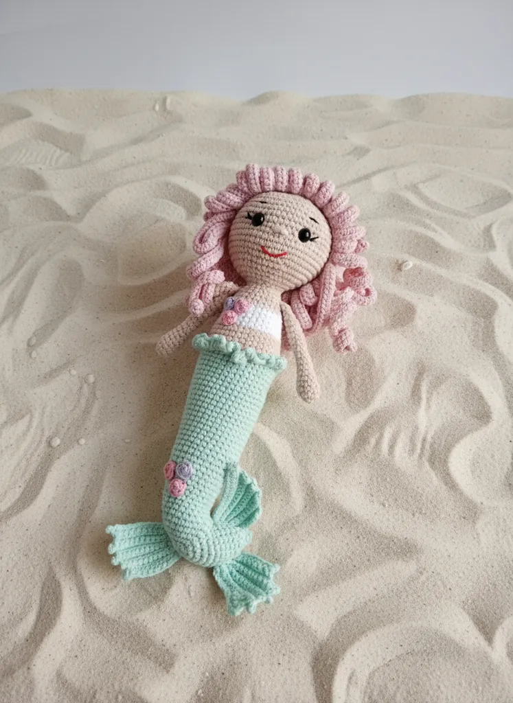 Örme Amigurumi Deniz Kızı Bebek Oyuncak - El Yapımı Hediyelik