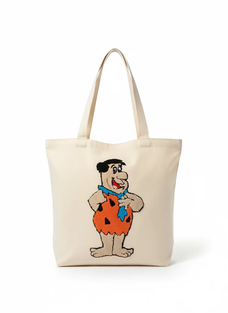 Kanvas Fred Çakmaktaş İşlemeli Omuz Çantası - Punch Nakış Detaylı