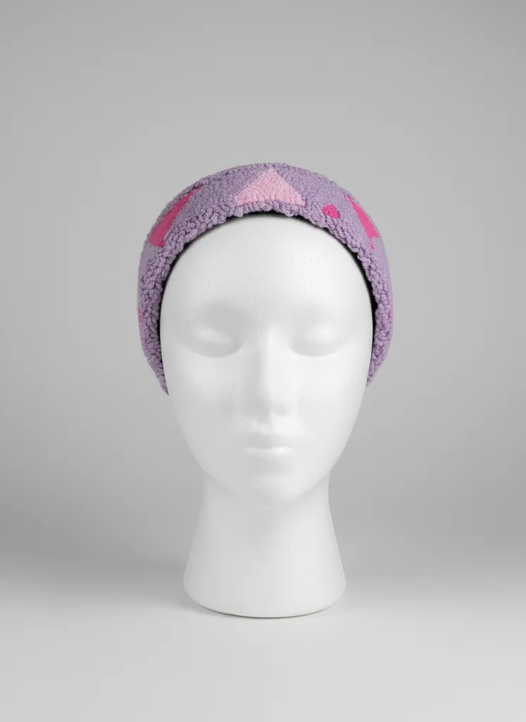 Punch Nakışı Geometrik Desenli Mor Taç - El Emeği