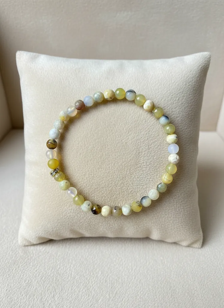 Sarı Opal Doğal Taş Boncuk Bileklik - Şifa Enerjisi ve Zarafet