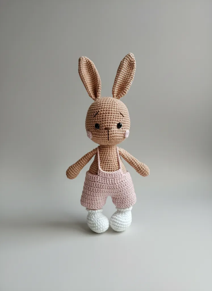 Örgü Oyuncak Tavşan Romeo - Organik ve Antialerjenik El Emeği