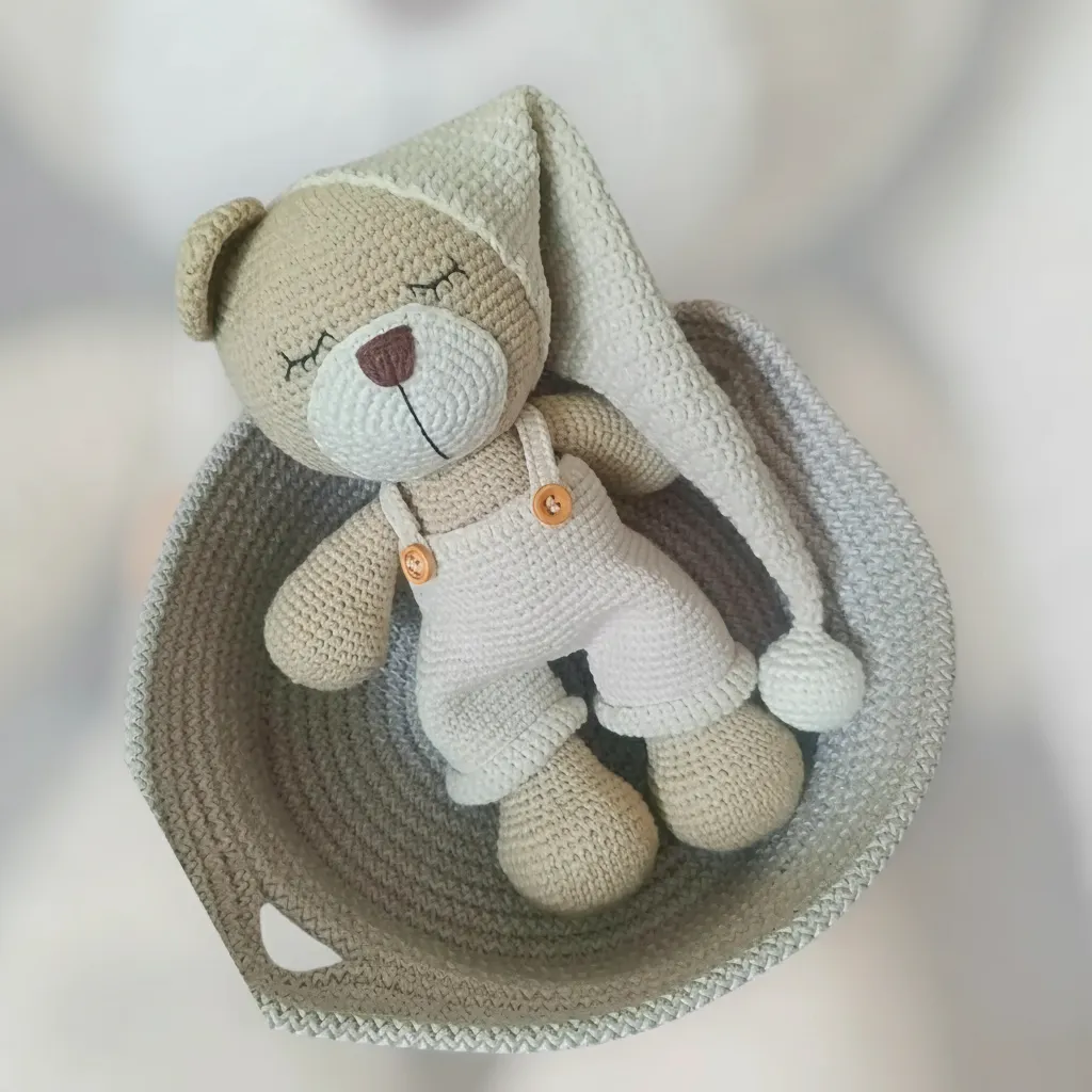 Örgü Oyuncak Ayıcık - Uykucu Ayı Temalı Bebek Hediyesi
