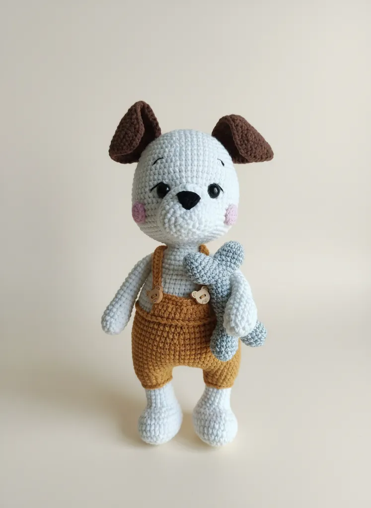 Örgü Köpek Amigurumi Oyuncak - Tüylenmez ve Antialerjenik