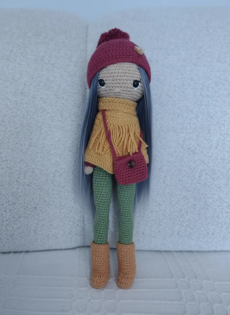 Amigurimi Oyuncak Bebek - 30 cm, Doğal Pamuk İp, El Emeği