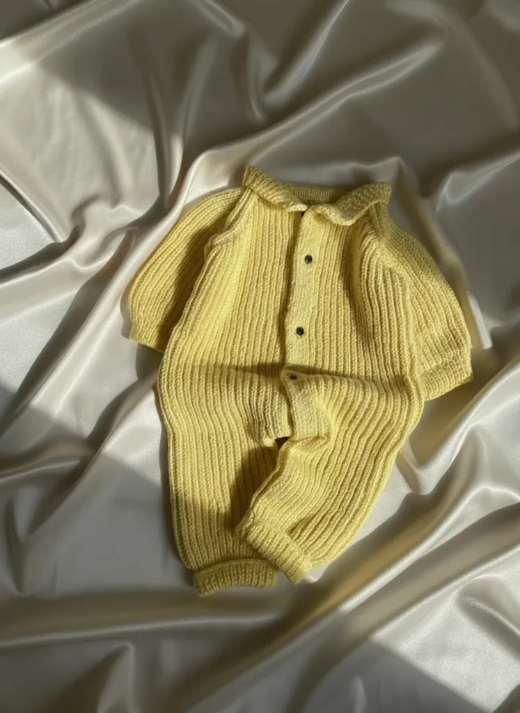 Sarı Bebek Selanik Tulum - 1-1.5 Yaş - El Örgüsü