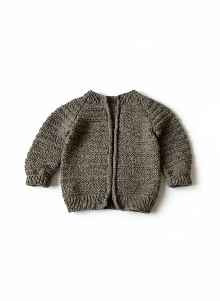 Çocuk Hırka - Kahverengi Oversize Örgü - 2-4 Yaş Arası