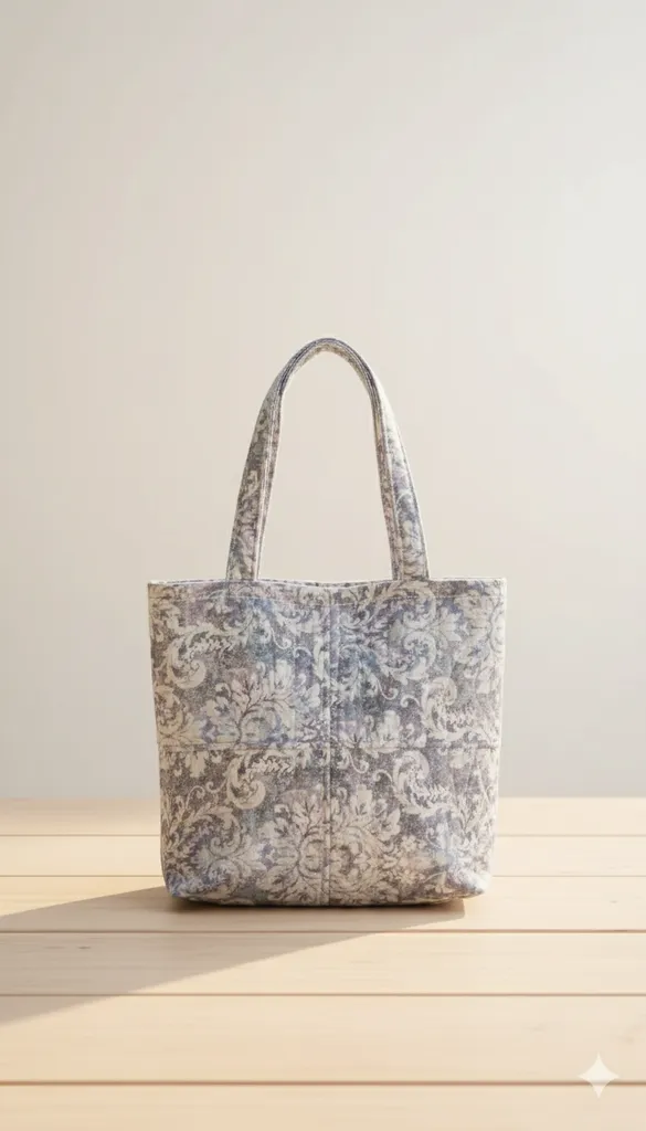 Desenli Kumaş Plaj ve Günlük Kullanım Çanta - Şık Tasarım