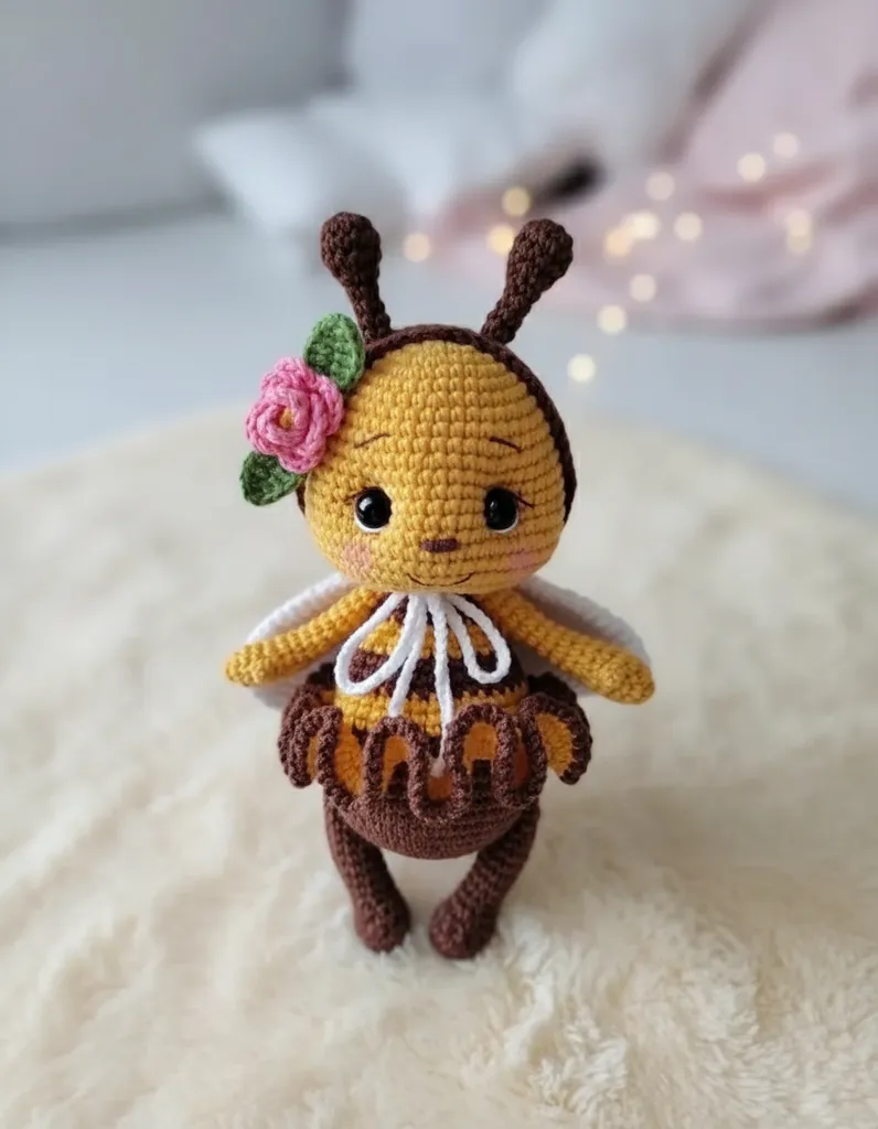 Amigurumi Arı Bebek Oyuncak - El Örgüsü Süslü Hediyelik