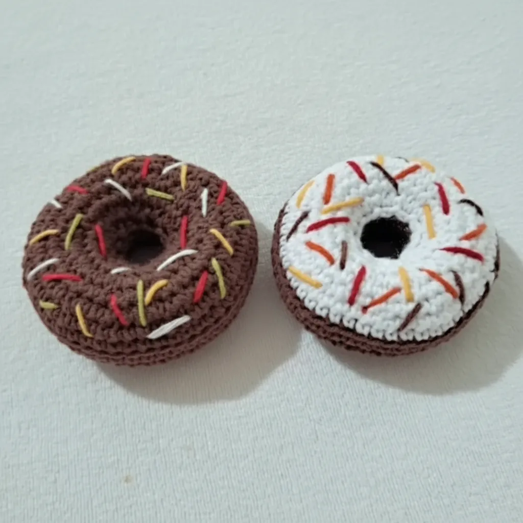 Amigurumi Donut Anahtarlık - Renkli, El Yapımı Örgü Oyuncak
