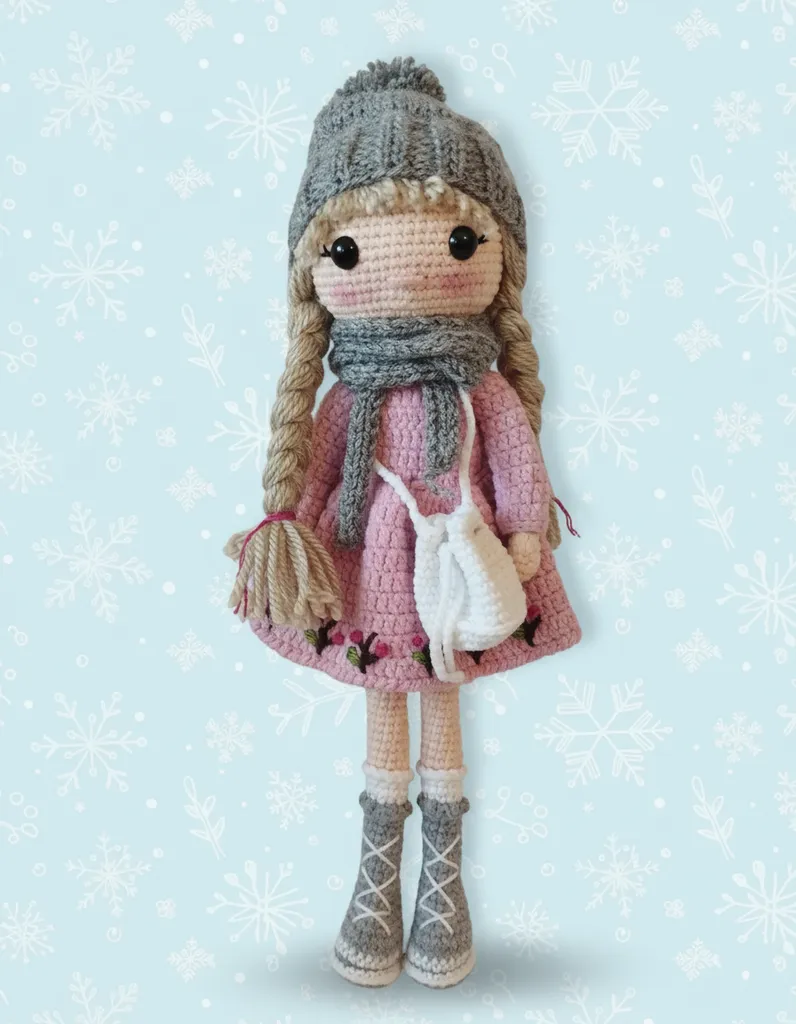 Örgü Oyuncak Bebek - 28 cm Pamuk İplikten Amigurumi Bebek