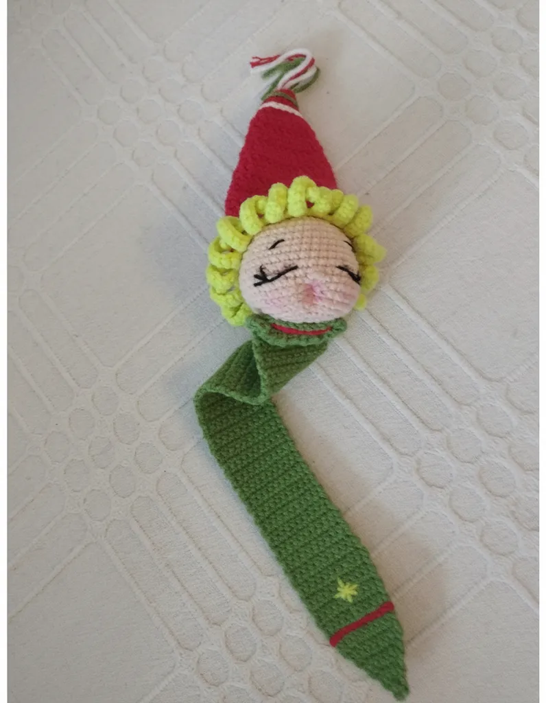 Örgü Bebek Kitap Ayracı - Pamuk İplikten El Emeği 32 cm