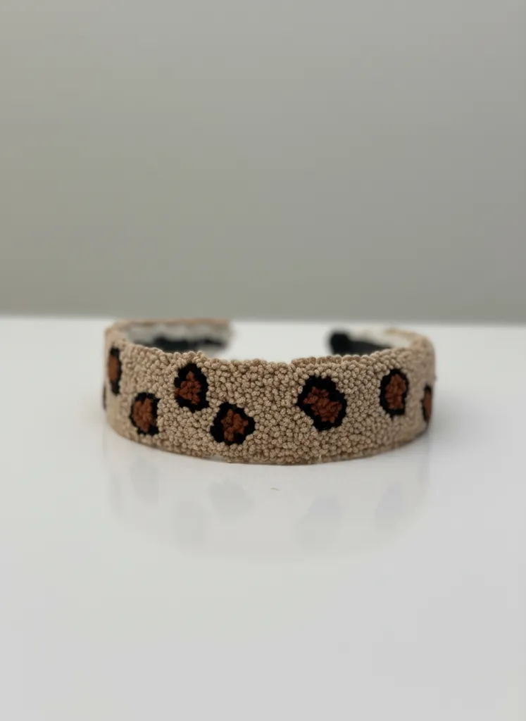 Leopar Desenli Punch İşlemeli Taç - Trend Saç Aksesuarı