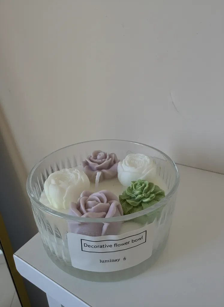 Cam Kasede Çiçek ve Sukulent Tasarımlı Soya Wax Mum