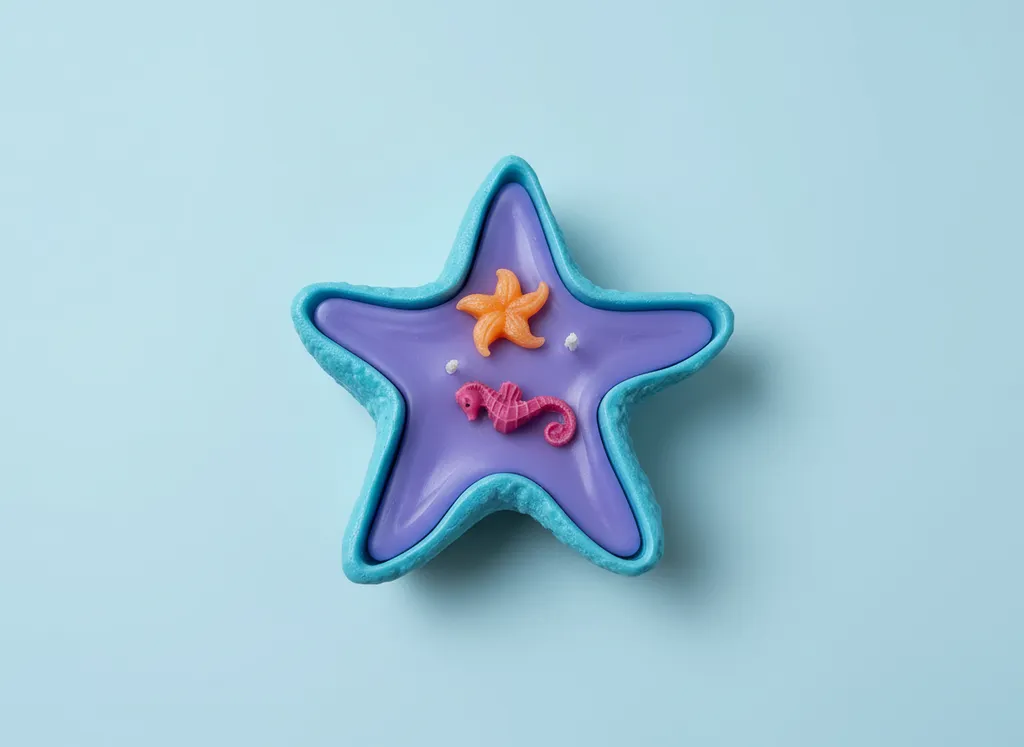 Mavi Deniz Yıldızı Temalı Kokulu Mum - El Yapımı Dekoratif Obje