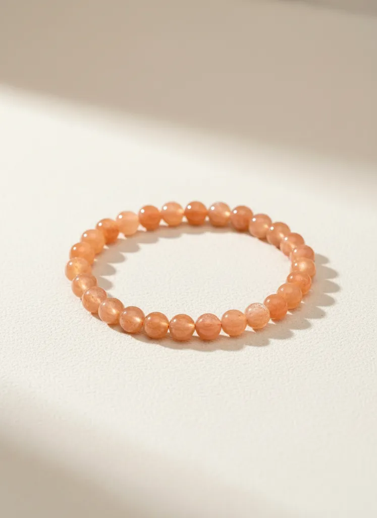 Turuncu Tonlarında Doğal Taş Güneş Taşı Bileklik (8mm)