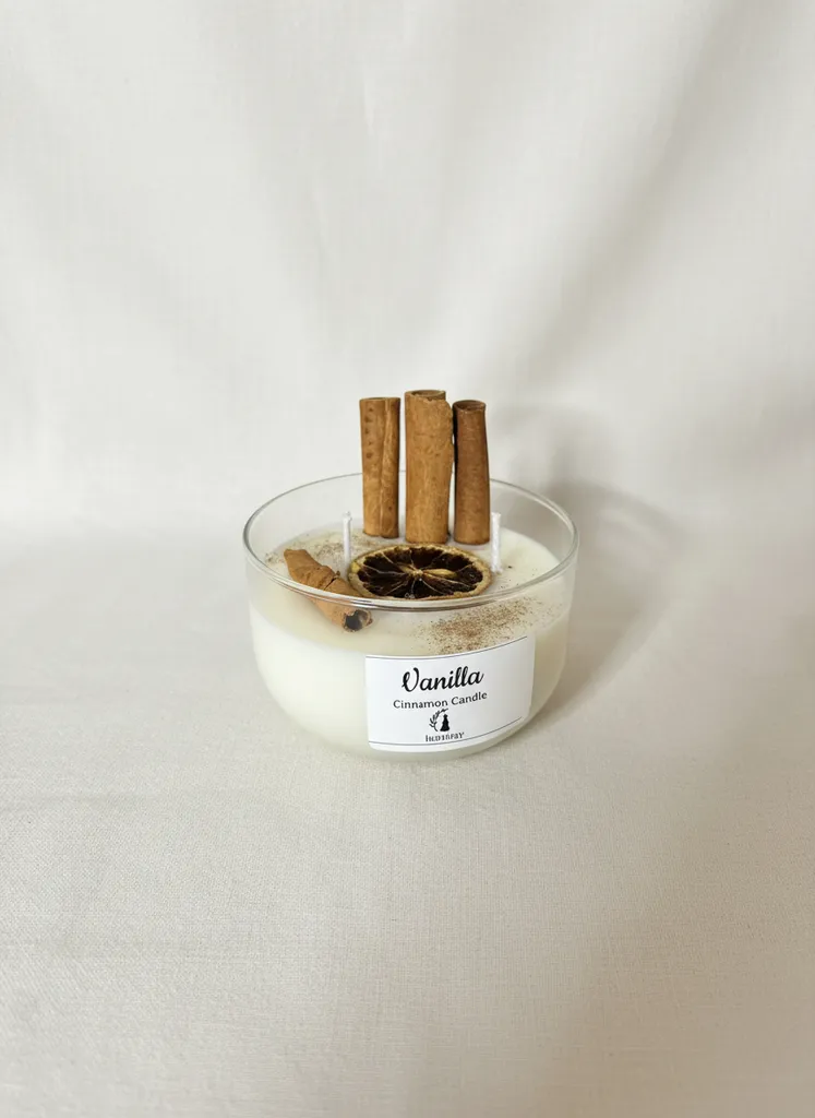 Vanilyalı Tarçınlı Soya Wax Mum - Aromaterapi Kokulu Mum