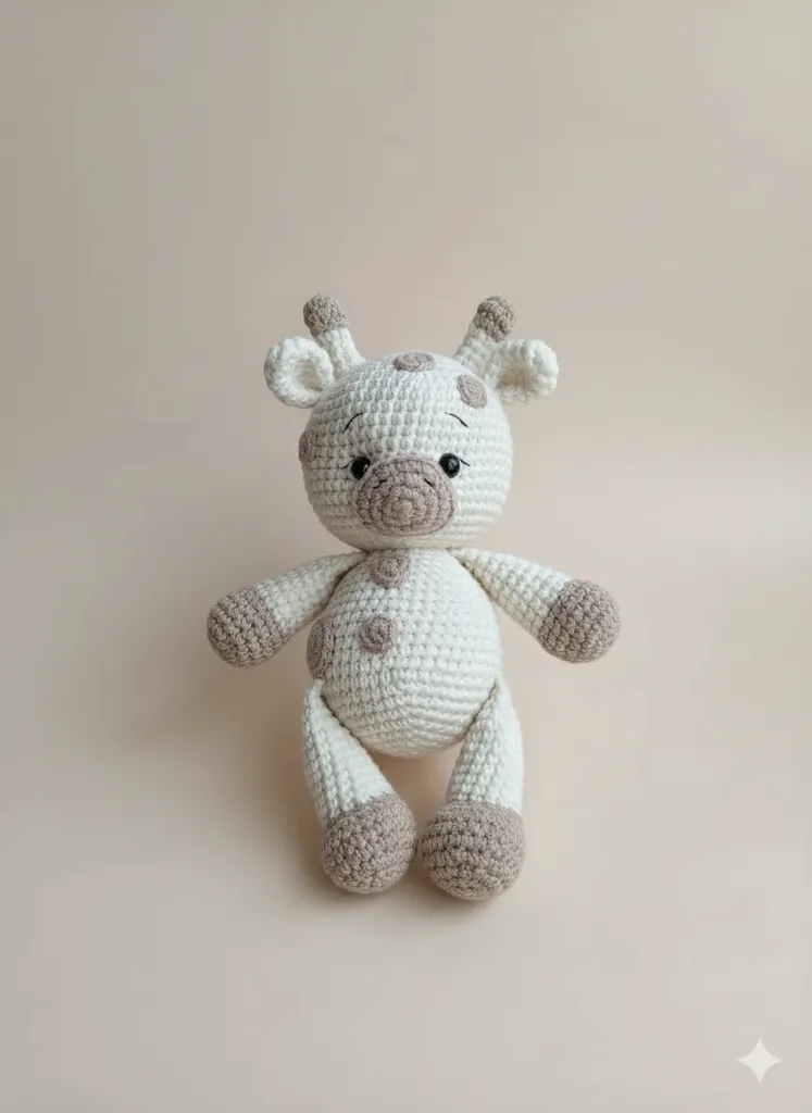 Sevimli Örgü Zürafa Amigurumi Oyuncak - 23 cm Boyunda El Emeği
