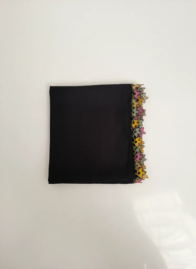 Reyyan Siyah Tülbent - İğne Oyalı Çeyizlik ve Hediyelik