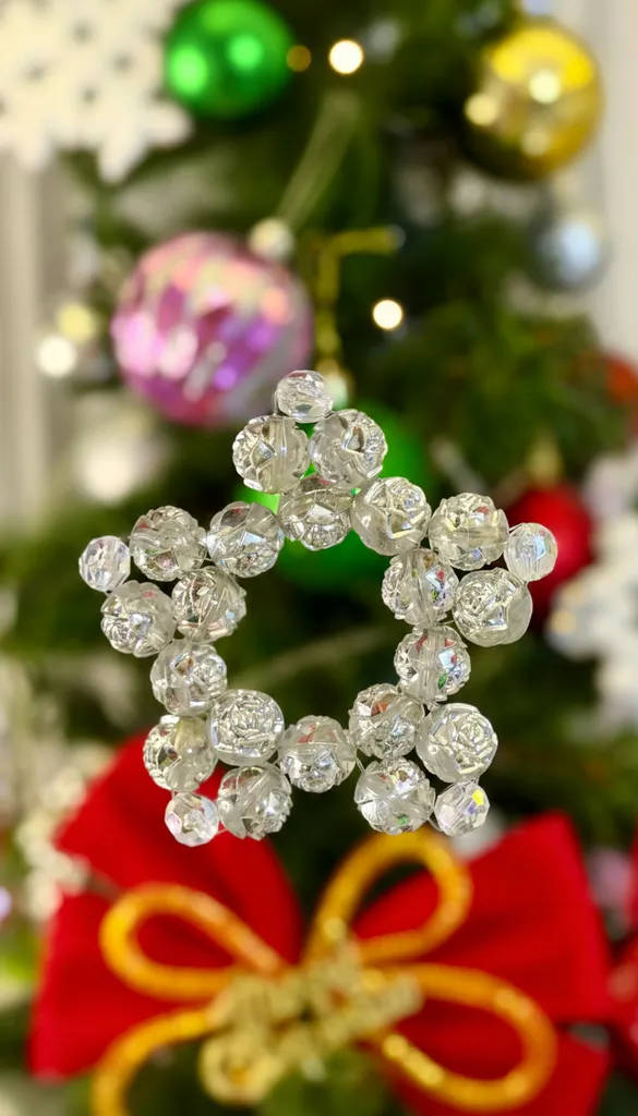 Kristal Boncuklu Yılbaşı Ağacı Süsü Charmları - El Yapımı