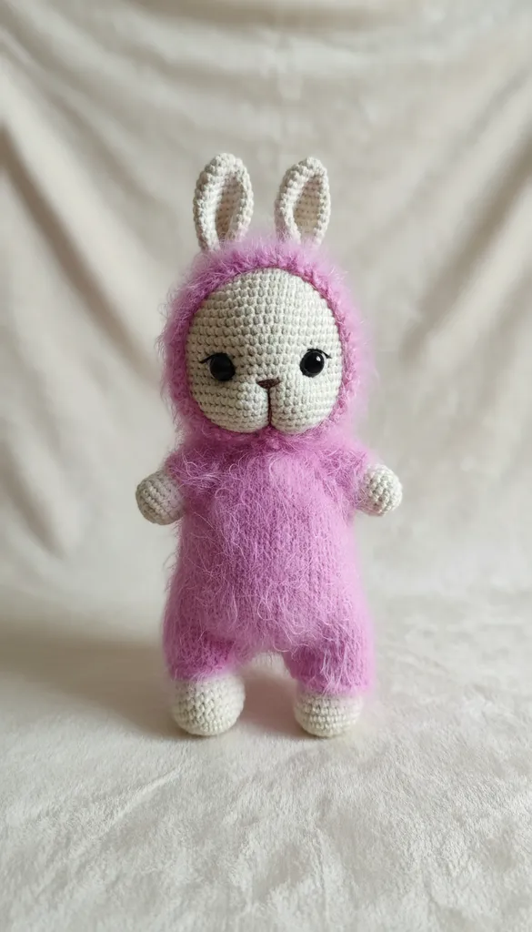 Pembe Elbiseli Amigurumi Tavşan Oyuncak Bebek - El Örgüsü
