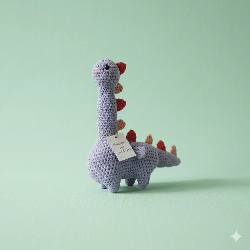 Yapımı Tığ İşi Dinozor Oyuncak - Amigurumi Bebek Hediyesi - El