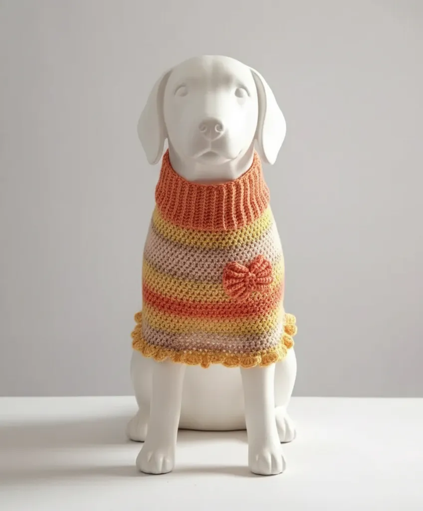 Örgü Köpek Kazağı - Renkli, El Emeği Pet Giysi