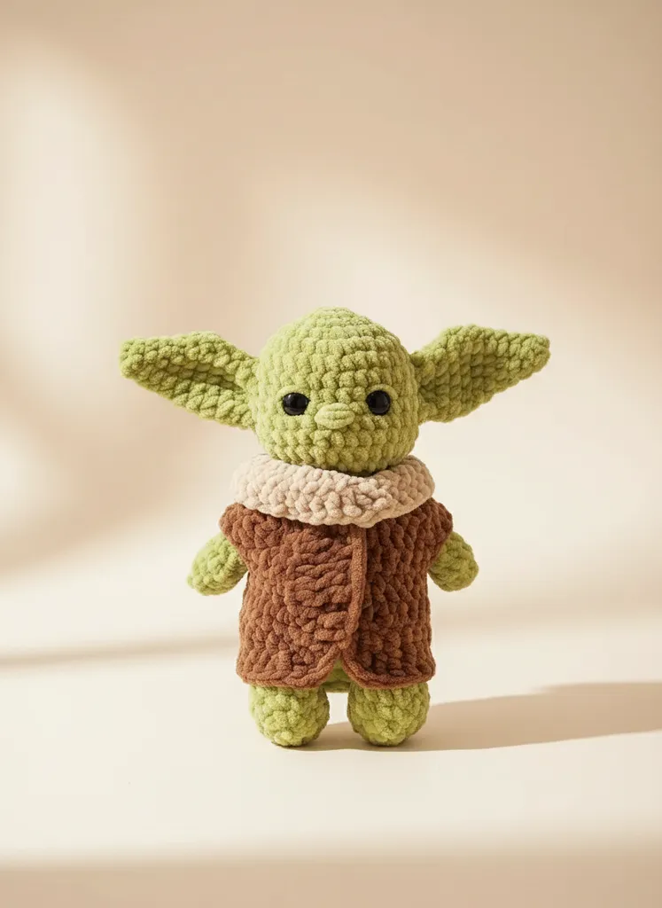 Örme Baby Yoda Oyuncak Bebek - 25 cm Boyunda, El Emeği