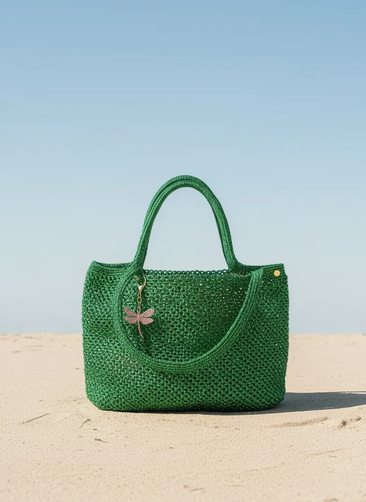 El Örgüsü,File Plaj veya Günlük Çanta,Parlak Kağıt İpten,Büyük boy