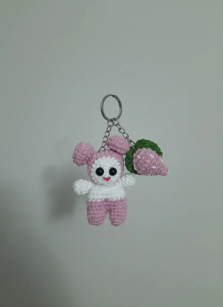 Amigurumi Tavşan ve Karpuz Dilimi Anahtarlık Çanta Aksesuarı - El Emeği