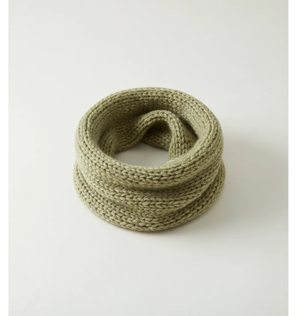 EL ÖRGÜSÜ %100 YUMUŞAK YÜN SALAŞ BOYUNLUK HAKİ YEŞİL 30X57 CM