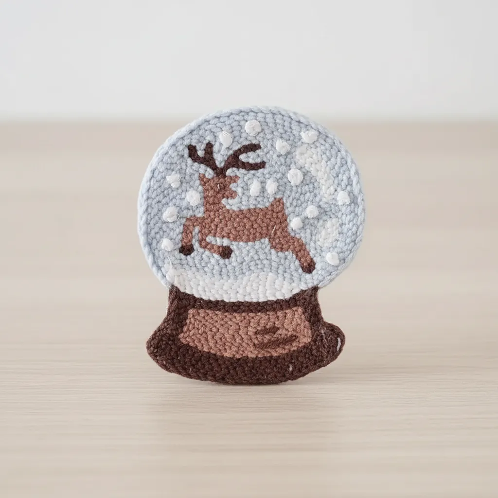 Geyik Desenli Punch Nakışı Bardak Altlığı - El Emeği Tasarım