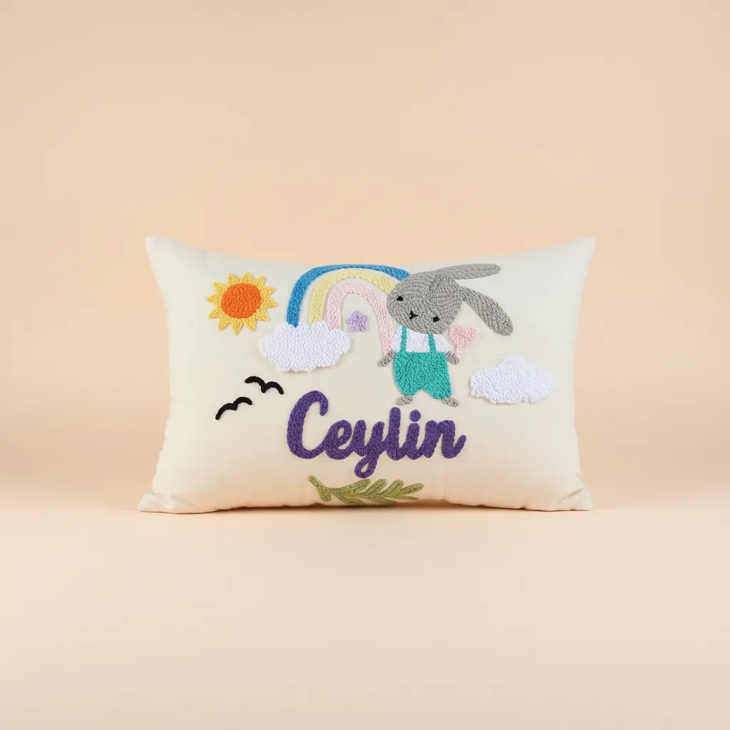 Kişiye Özel Nakışlı Bebek Odası Dekoratif Yastık - El Yapımı